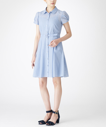 【美品】ブルーレーベルクレストブリッジ　チェックレーシーシャドーシャツワンピース ブルーレーベルクレストブリッジ マイクロチェックレーシー