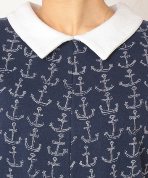 Ray BEAMS（レイビームス）の「○PETER JENSEN×Ray BEAMS / 別注 アンカードレス（ワンピース・レディース・ホワイト/ネイビー・ONE SIZE）」の5枚目の写真