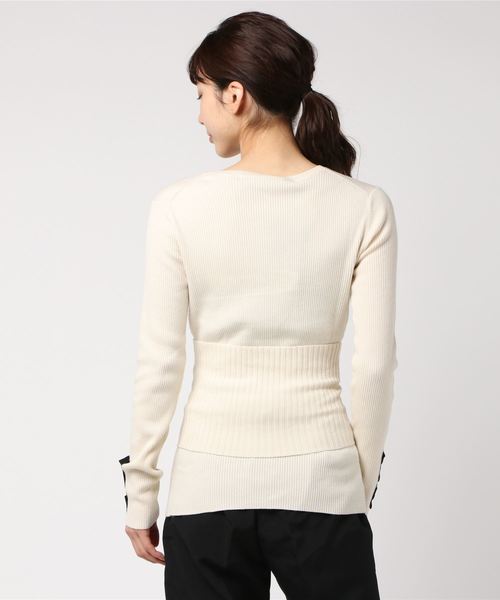 muller of yoshiokubo（ミュラーオブヨシオクボ）の「【muller of yoshiokubo】Rib knit w/ 2 way warmer（ニット/セーター・レディース・アイボリー・38）」の2枚目の写真