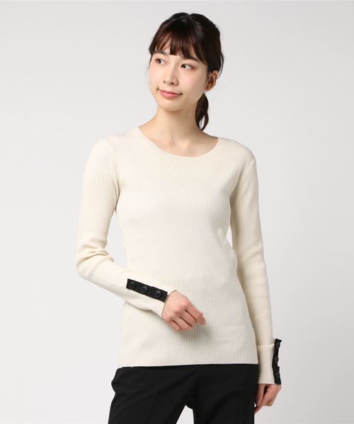 muller of yoshiokubo（ミュラーオブヨシオクボ）の「【muller of yoshiokubo】Rib knit w/ 2 way warmer（ニット/セーター・レディース・アイボリー・38）」の3枚目の写真