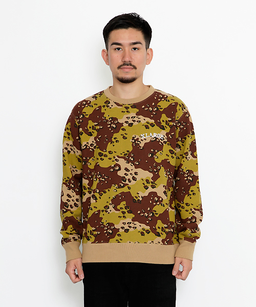 XLARGE(エクストララージ)の「DESERT CAMO CREWNECK(スウェット・メンズ・ベージュ/オリーブ・SMALL/X-LARGE/MEDIUM/LARGE)」の1枚目の写真
