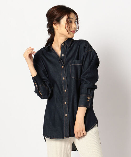 fredy repit（フレディレピ）の「後ろボタンシャツ（シャツ/ブラウス・レディース・ネイビー/オフホワイト・38/36）」の4枚目の写真