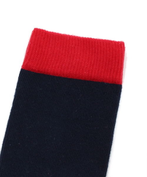 Happy Socks（ハッピーソックス）の「STRIPE HARF & 3color 2ｐ ソックス KSH02-068（ソックス/靴下・キッズ・ネイビー・SMALL/MEDIUM/LARGE）」の2枚目の写真