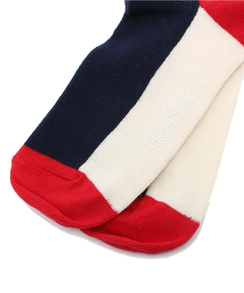 Happy Socks（ハッピーソックス）の「STRIPE HARF & 3color 2ｐ ソックス KSH02-068（ソックス/靴下・キッズ・ネイビー・SMALL/MEDIUM/LARGE）」の3枚目の写真