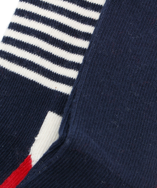 Happy Socks（ハッピーソックス）の「STRIPE HARF & 3color 2ｐ ソックス KSH02-068（ソックス/靴下・キッズ・ネイビー・SMALL/MEDIUM/LARGE）」の4枚目の写真