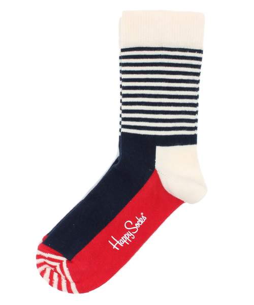Happy Socks（ハッピーソックス）の「STRIPE HARF & 3color 2ｐ ソックス KSH02-068（ソックス/靴下・キッズ・ネイビー・SMALL/MEDIUM/LARGE）」の7枚目の写真