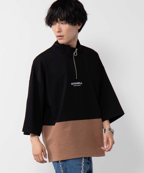 WEGO（ウィゴー）の「WEGO/ポンチハーフジップ7分袖プルオーバー（T