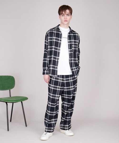 CONVERSE（コンバース）の「CONVERSE/コンバース EMMA CLOTHES 別注 ビッグシルエット ロゴ カットソー(袖刺繍)（Tシャツ/カットソー・メンズ・ホワイト/ブラック/ベージュ/パープル/ボルドー/チャコール・FREE）」の9枚目の写真