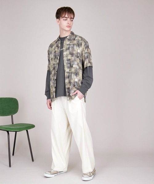 CONVERSE（コンバース）の「CONVERSE/コンバース EMMA CLOTHES 別注 ビッグシルエット ロゴ カットソー(袖刺繍)（Tシャツ/カットソー・メンズ・ホワイト/ブラック/ベージュ/パープル/ボルドー/チャコール・FREE）」の14枚目の写真