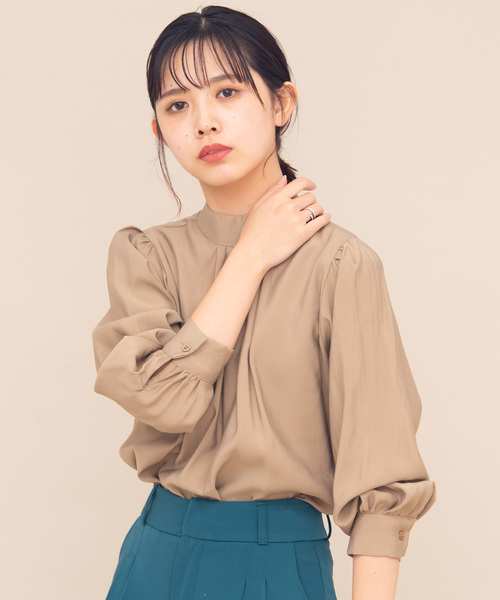 Aunt Marie's（アントマリーズ）の「AUNT MARIE'S タックハイネックブラウス（シャツ/ブラウス・レディース・ブラック/ベージュ/ナチュラル・FREE）」の9枚目の写真