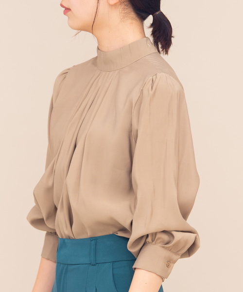 Aunt Marie's（アントマリーズ）の「AUNT MARIE'S タックハイネックブラウス（シャツ/ブラウス・レディース・ブラック/ベージュ/ナチュラル・FREE）」の10枚目の写真