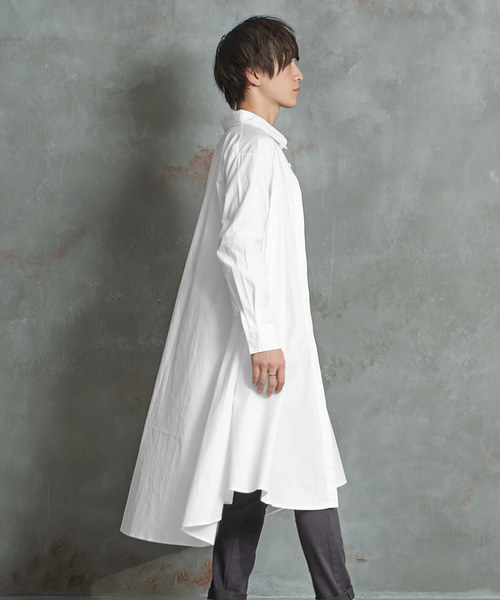 MinoriTY（マイノリティ）の「【MinoriTY】フレアロングシャツ 長袖シャツ ビッグシルエット スプリングコート コートシャツ（シャツ/ブラウス・メンズ・ブラック/ベージュ/カーキ/ホワイト/カーキ系/ブラック系/グレー系・M/L）」の13枚目の写真