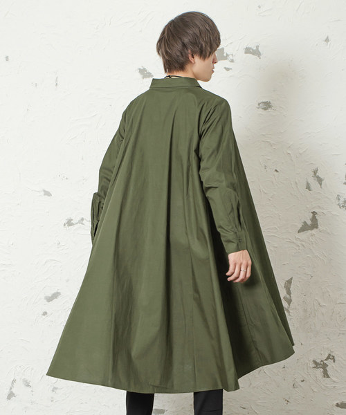 MinoriTY（マイノリティ）の「【MinoriTY】フレアロングシャツ 長袖シャツ ビッグシルエット スプリングコート コートシャツ（シャツ/ブラウス・メンズ・ブラック/ベージュ/カーキ/ホワイト/カーキ系/ブラック系/グレー系・M/L）」の14枚目の写真