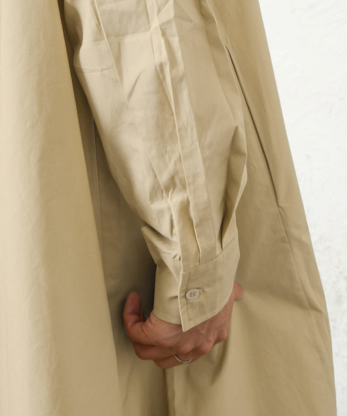 MinoriTY（マイノリティ）の「【MinoriTY】フレアロングシャツ 長袖シャツ ビッグシルエット スプリングコート コートシャツ（シャツ/ブラウス・メンズ・ブラック/ベージュ/カーキ/ホワイト/カーキ系/ブラック系/グレー系・M/L）」の15枚目の写真