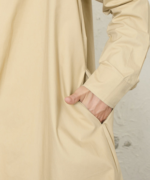 MinoriTY（マイノリティ）の「【MinoriTY】フレアロングシャツ 長袖シャツ ビッグシルエット スプリングコート コートシャツ（シャツ/ブラウス・メンズ・ブラック/ベージュ/カーキ/ホワイト/カーキ系/ブラック系/グレー系・M/L）」の9枚目の写真