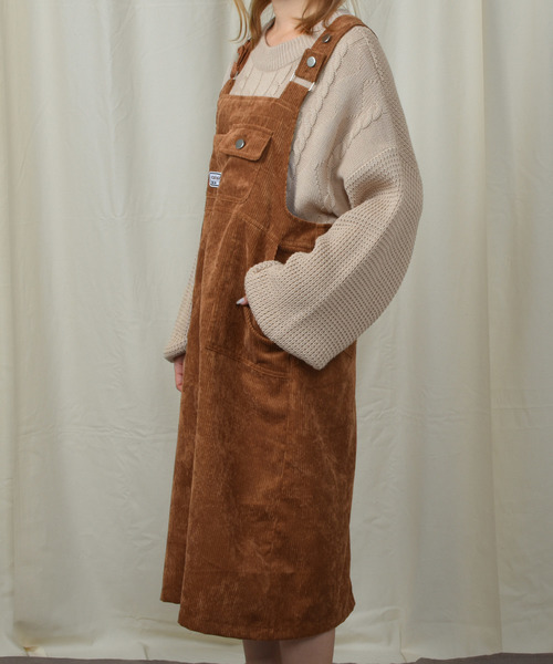PairPair（ペアペア）の「ワッペン付コーデュロイジャンスカ（ワンピース・レディース・ライトグリーン/アイボリー/ブラウン系その他・FREE）」の10枚目の写真