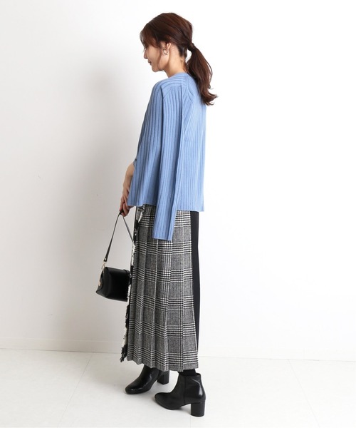 セール】ウォッシャブルウールハイゲージリブクルーネックプルオーバー