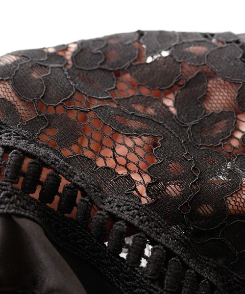 Sawa a la mode（サワアラモード）の「スリット入り花レースのハイネックトップス（シャツ/ブラウス・レディース・ブラック・FREE）」の5枚目の写真