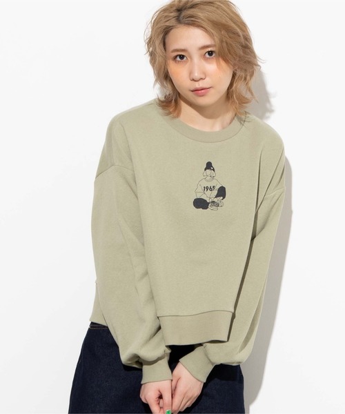 WEGO(ウィゴー)の「WEGO/カットリブアソートプリントプルオーバー(スウェット・レディース・ホワイト/アイボリー/ライトパープル/スミクロ/グリーン系その他・FREE)」の4枚目の写真