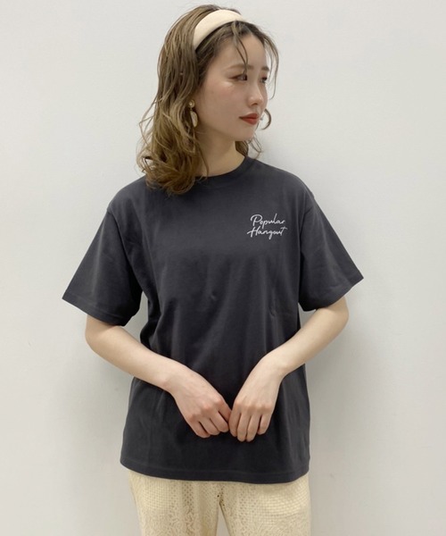 one after another NICE CLAUP(ワンアフターアナザーナイスクラップ)の「バックプリントハンバーガーT(Tシャツ/カットソー・レディース・オフホワイト/ホワイト系その他/スミクロ/サックスブルー・FREE)」の3枚目の写真