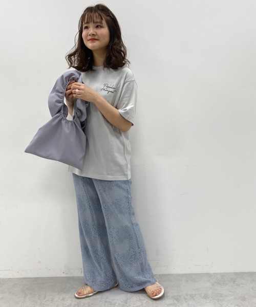 one after another NICE CLAUP(ワンアフターアナザーナイスクラップ)の「バックプリントハンバーガーT(Tシャツ/カットソー・レディース・オフホワイト/ホワイト系その他/スミクロ/サックスブルー・FREE)」の13枚目の写真