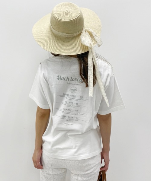 one after another NICE CLAUP(ワンアフターアナザーナイスクラップ)の「バックプリントハンバーガーT(Tシャツ/カットソー・レディース・オフホワイト/ホワイト系その他/スミクロ/サックスブルー・FREE)」の14枚目の写真
