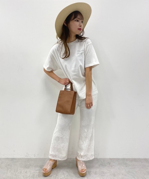 one after another NICE CLAUP(ワンアフターアナザーナイスクラップ)の「バックプリントハンバーガーT(Tシャツ/カットソー・レディース・オフホワイト/ホワイト系その他/スミクロ/サックスブルー・FREE)」の15枚目の写真