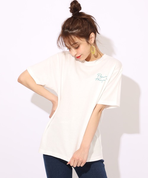 one after another NICE CLAUP(ワンアフターアナザーナイスクラップ)の「バックプリントハンバーガーT(Tシャツ/カットソー・レディース・オフホワイト/ホワイト系その他/スミクロ/サックスブルー・FREE)」の16枚目の写真