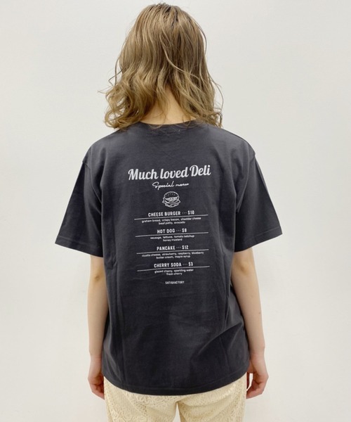 one after another NICE CLAUP(ワンアフターアナザーナイスクラップ)の「バックプリントハンバーガーT(Tシャツ/カットソー・レディース・オフホワイト/ホワイト系その他/スミクロ/サックスブルー・FREE)」の8枚目の写真