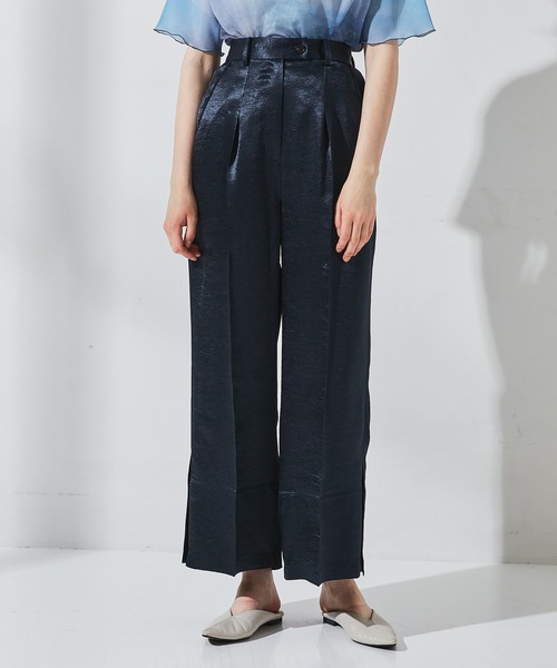 UNITED TOKYO（ユナイテッドトウキョウ）の「フロントタックサテンワイドパンツ（その他パンツ・レディース・ベージュ/ネイビー・0）」の2枚目の写真