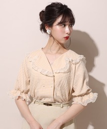 one after another NICE CLAUP | セーラーダブルボタンフリルブラウス(シャツ/ブラウス)