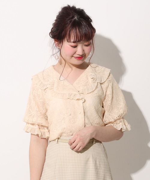 one after another NICE CLAUP（ワンアフターアナザーナイスクラップ）の「セーラーダブルボタンフリルブラウス（シャツ/ブラウス・レディース・オフホワイト/アイボリー/ブラック系その他/ベージュ系その他・FREE）」の21枚目の写真