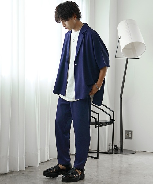 MinoriTY（マイノリティ）の「【MinoriTY】ワイドパンツ テーパードパンツ とろみ素材 メンズ【セットアップ対象商品あり】（スラックス・メンズ・ベージュ/グレー/ブラウン/ライトブルーグレー/チャコール/グレイッシュベージュ/チャコールグレー/ライトベージュ/ダークブルー/ダークグリーン・M/L/S）」の16枚目の写真