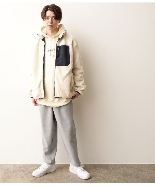 JUNRED（ジュンレッド）の「ボアフリーススタンドブルゾン（ブルゾン・メンズ・ホワイト/ブラック/ベージュ・FREE/M/L）」の17枚目の写真