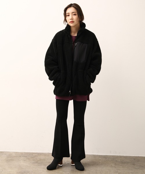 JUNRED（ジュンレッド）の「ボアフリーススタンドブルゾン（ブルゾン・メンズ・ホワイト/ブラック/ベージュ・FREE/M/L）」の7枚目の写真