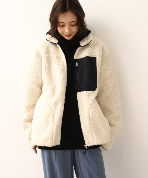 JUNRED（ジュンレッド）の「ボアフリーススタンドブルゾン（ブルゾン・メンズ・ホワイト/ブラック/ベージュ・FREE/M/L）」の10枚目の写真