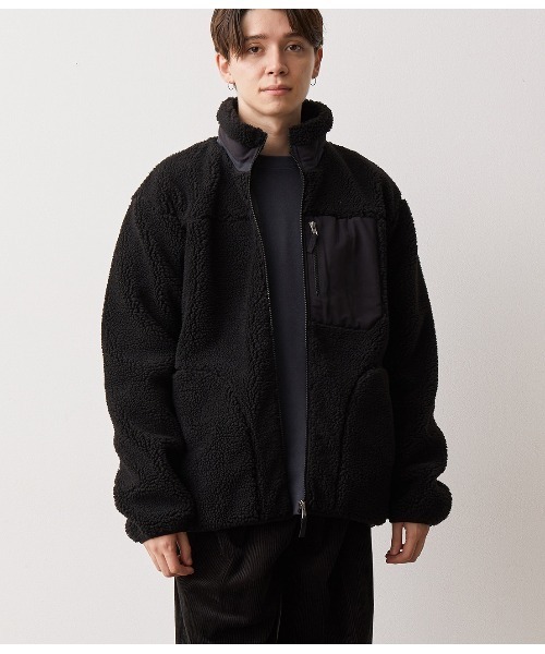 JUNRED（ジュンレッド）の「ボアフリーススタンドブルゾン（ブルゾン・メンズ・ホワイト/ブラック/ベージュ・FREE/M/L）」の14枚目の写真