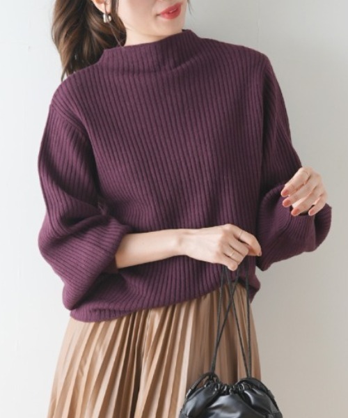 Futier land（フューティアランド）の「【新色追加】ボトルネックバルーンスリーブニット（ニット/セーター・レディース・ホワイト/ブラック/ベージュ/パープル/グレー/ライトグリーン/マスタード/テラコッタ/グレイッシュブルー/ピンク/アイボリー/グリーン/モカ/オレンジ/ブルー/ネイビー/ブラウン/レッド/グレイッシュベージュ/チャコールグレー・FREE）」の17枚目の写真