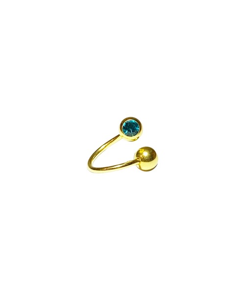 MORPH(モルフ)の「MORPH モルフ スワロフスキーボディピアスキャッチ 16ゲージ 5mm GOLD(ピアス(片耳用)・レディース・ラベンダー/エメラルド/ライトグリーン/ブルー/ライトピンク/レインボー/ブラック/ローズ/スカイブルー/バイオレット/クリア/レッド・5)」の3枚目の写真