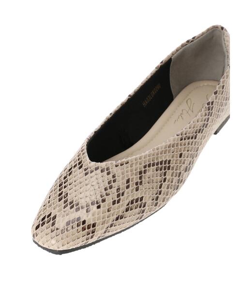 AMERICAN HOLIC（アメリカンホリック）の「パイソンスリムスクエアトウVカットフラットパンプス　＊（パンプス・レディース・パイソン・S/L/M）」の5枚目の写真