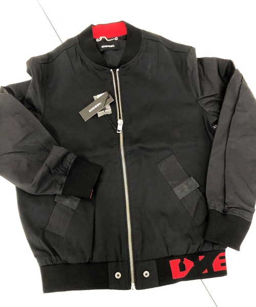 【明日発送】DIESEL コットンツイル ボンバージャケット黒 DIESEL（ディーゼル）の「コットンツイル ボンバージャケット