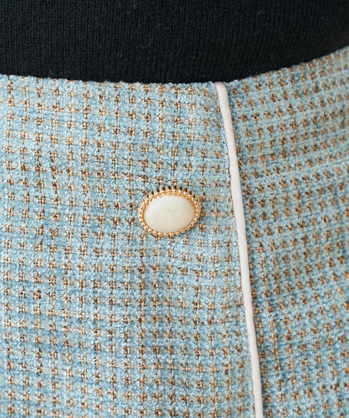 MIIA(ミーア)の「パイピングツィード台形スカート(スカート・レディース・ブラック/ピンク/ブルー・FREE)」の13枚目の写真