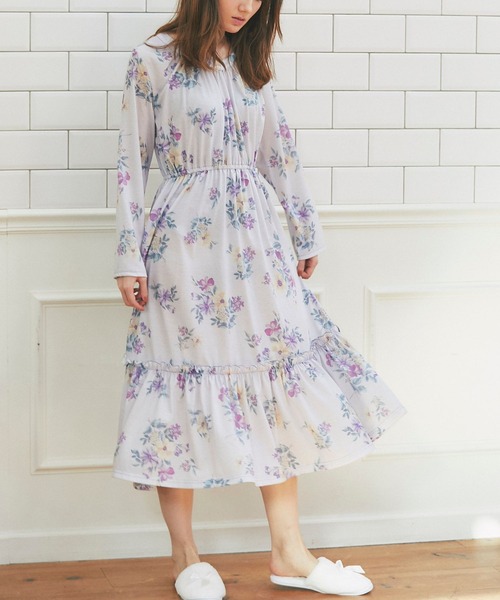 セール フリル付き裾切り替えフラワープリントルームワンピース ルームワンピース Tocco Closet トッコ クローゼット のファッション通販 Zozotown