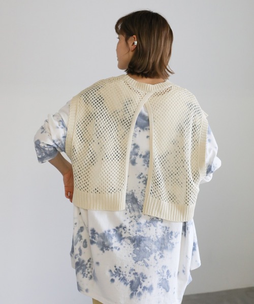 select MOCA（セレクトモカ）の「2021 SS バックスリットサマーニットショートベスト（ベスト・レディース・アイボリー/ライトカーキ/ライラック・FREE）」の19枚目の写真