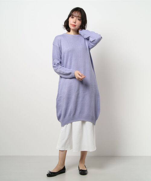 KOBE LETTUCE（コウベレタス）の「[2点セット] レイヤードニットワンピース（ワンピース・レディース・ラベンダー/ベージュ/グレー系その他・FREE）」の13枚目の写真