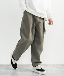 Rocky Monroe | ベルト付き カラーステッチ ルーズ タックワイドデニム(デニムパンツ)