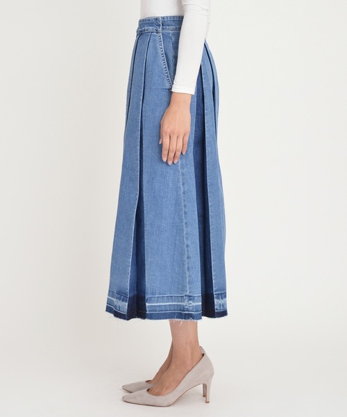 YANUK フレアデニムスカート ホワイト XS YANUK(ヤヌーク)｜フレア