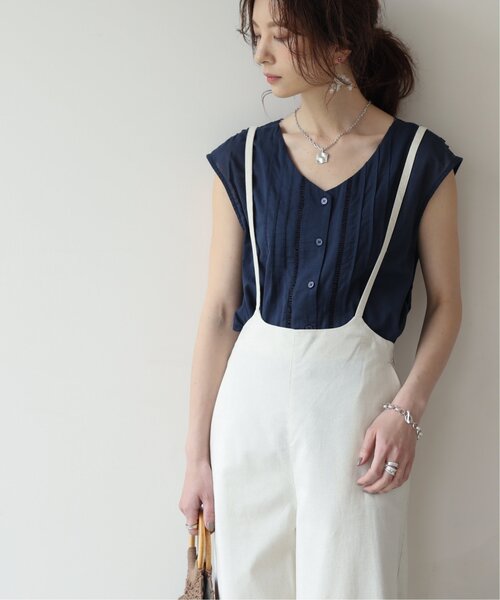 frames RAY CASSIN(フレームスレイカズン)の「【WEB限定】ピンタック×レース前後2wayブラウス(シャツ/ブラウス・レディース・ネイビー/オフホワイト・FREE)」の13枚目の写真