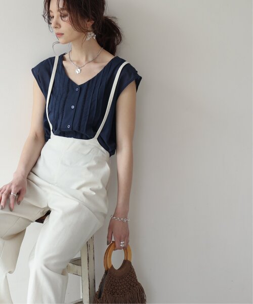 frames RAY CASSIN(フレームスレイカズン)の「【WEB限定】ピンタック×レース前後2wayブラウス(シャツ/ブラウス・レディース・ネイビー/オフホワイト・FREE)」の16枚目の写真