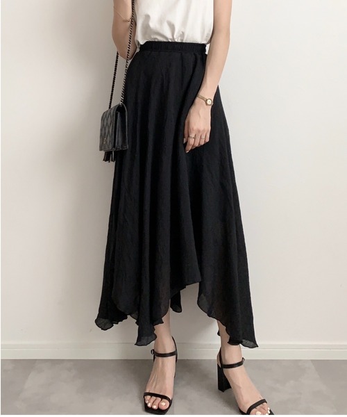 amel（エイメル）の「イレギュラーヘムスカート（スカート・レディース・アイボリー/ブラック・FREE）」の2枚目の写真